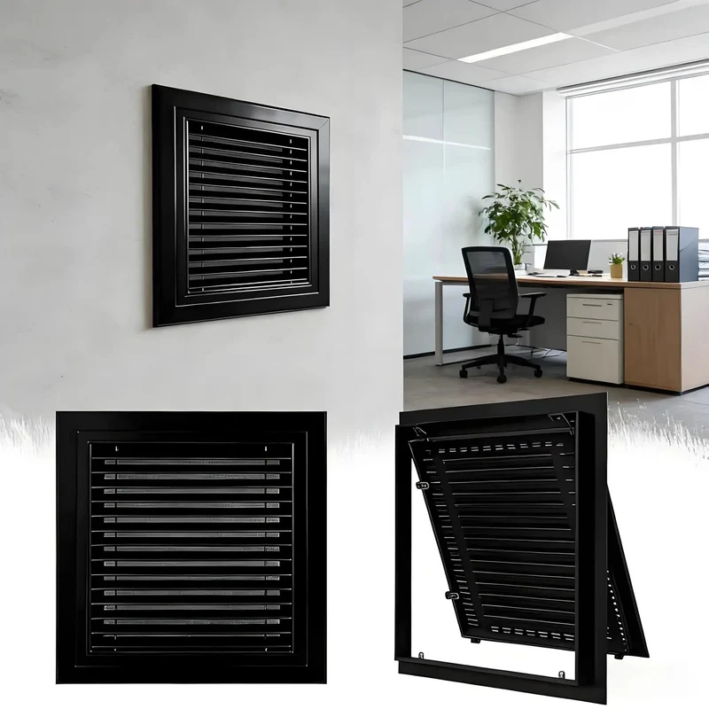 No Sweat Setup Black Heavy Duty Return Air Grille With Magnetic Closure Louvered Drywall Access Panel Covers For Attic And Crawl Zones Quick Install Filter Vent For Electric Box Measures Twenty By Twenty Inches
