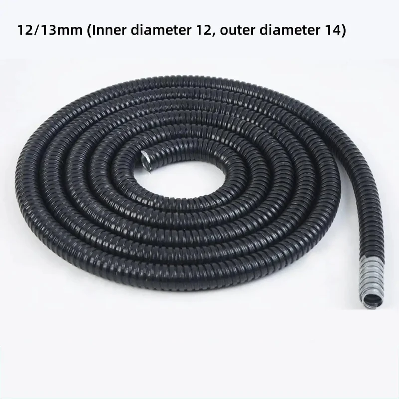 Heavy Duty Flexible PVC Coated Steel Conduit For Cable Protection Rugged Corrugated Electrical Tubing And Wire Loom With Rock Solid Grip For Home Auto Or Garage Installations 12Mm X 5M
