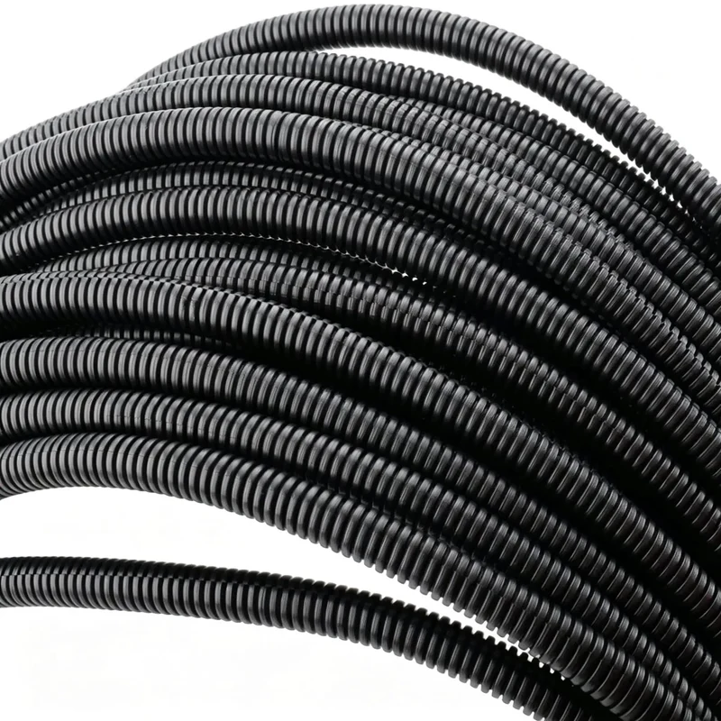 1/4 Inch Split Wire Loom Tubing High Temp Corrugated Cable Sleeve Flexible Auto Marine Wiring Conduit 100 Ft Chew Resistant Cord Protector Snag Free Harness Cover Keeps Your Rig Setup Tight