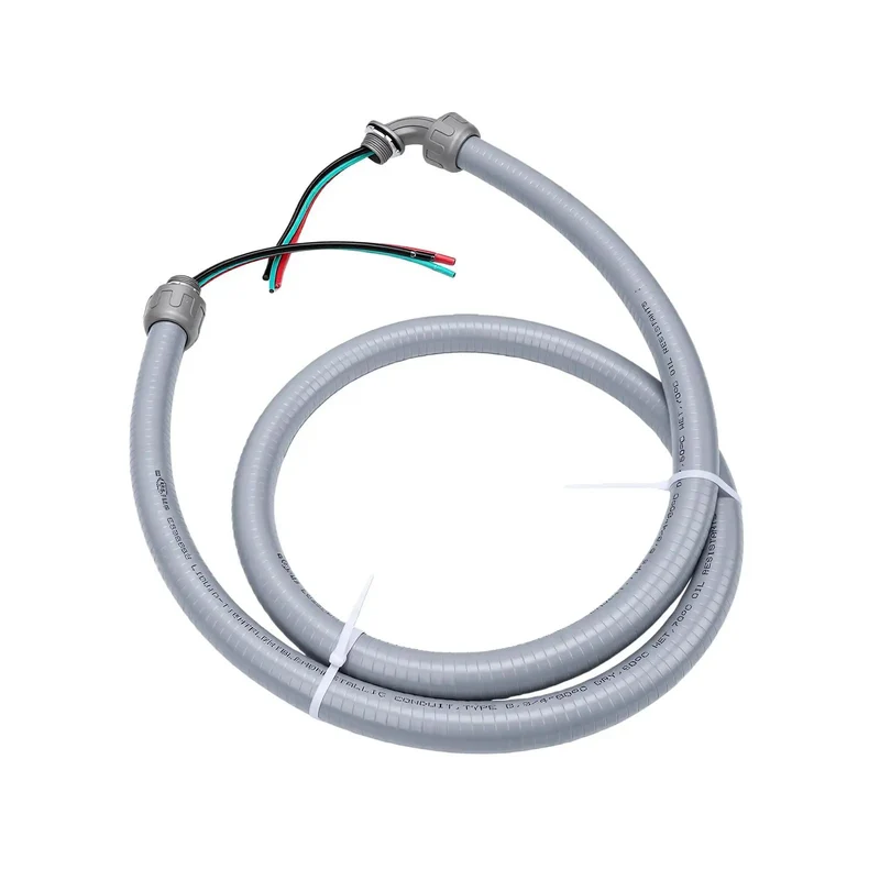Non Metallic Liquid Tight Conduit Whip Kit 6Ft Coded Cable 8Awg 3Conductor Copper Wire Nylon Jacket Heavy Duty Pvc Boot No Crimp Ends Top Shelf Performance For Use