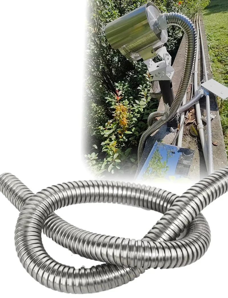 Heavy Duty 304 Stainless Steel Flexible Conduit With Tough Corrugated Sheathing For Smooth Wire Routing And Kickass Cable Protection That Gets The Job Done Right Without Fuss