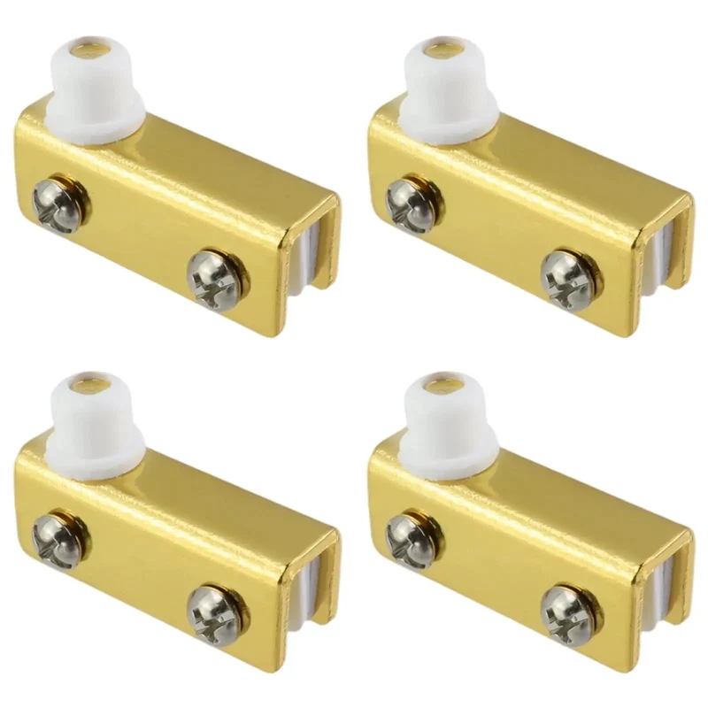 Killer Gold Glass Door Pivot Hinge Eight Piece Kit For Cabinet And Showcase Display Featuring Slick Clamp Design And Hassle Free Zero Drill Setup For Four To Six Millimeter Glass Panels