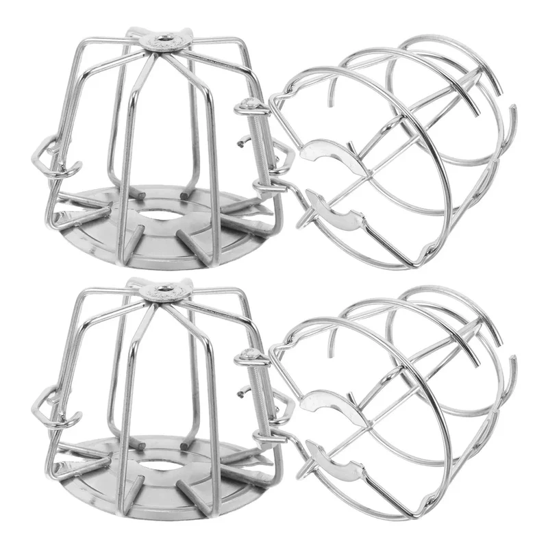 Set Of Four Stainless Steel Fire Sprinkler Cage Guards For Half Inch Heads Heavy Duty Anti Collision Shields Rock Solid Construction No Mess Setup Keeps Your Building Code Essentials Running Tight