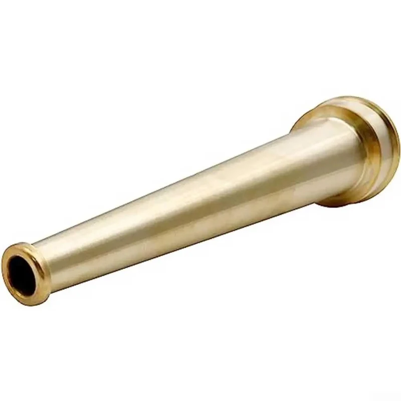 Heavy Duty Solid Brass Fire Hose Nozzle One Point Five Inch NPT Fitting For Hardcore Industrial Firefighting And Straight Shot Water Flow Control Built Tough As Nails For Real World Pressure Tests