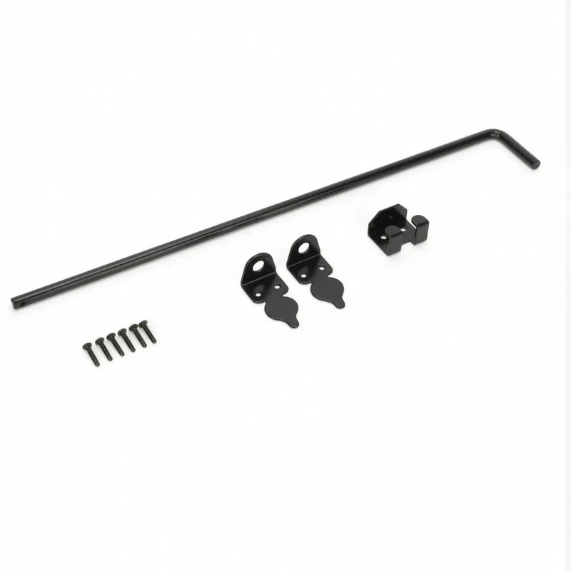 Heavy Duty Gate Bolt Drop Rod Latch Holds Your Fence Tight So It Ain't Budgin' Solid Carbon Steel Construction Ideal For Wood Gardens And Yards To Secure Entryways With A Sleek Black Painted Finish 30 Cm