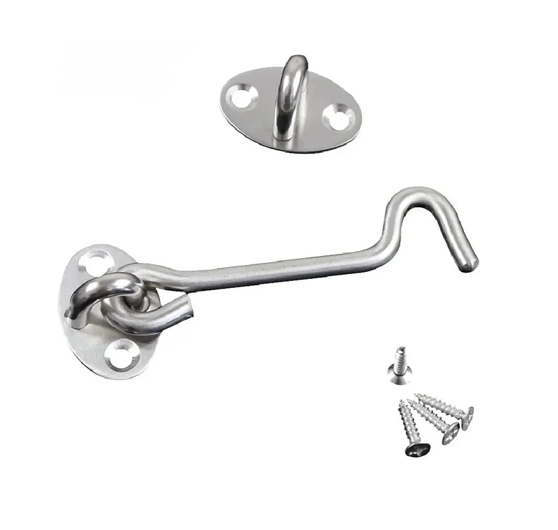 Rock Solid Sus 304 Stainless Steel Barn Door Latch With Hook And Eye Design Heavy Duty Rustproof Window Catch And Door Stop Built Tough For Indoor Outdoor Home Fixes With Screws