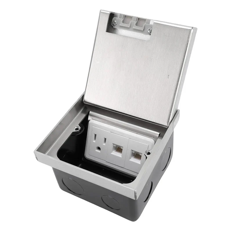No Sweat Hassle Free Recessed Floor Electrical Outlet Kit Manual Lift Cover Flat Concealed Power Socket Flush Mount Quick Access Durable Low Profile Setup For House Or Barn