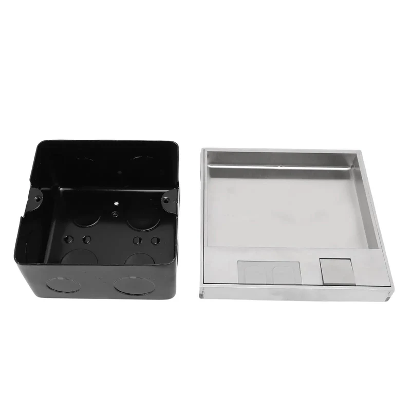 Super Sleek Recessed Floor Electrical Outlet Kit With Pull Up Waterproof Cover And Easy Grip Handle For Tile Marble Carpet Seamless Kitchen Office Remodel