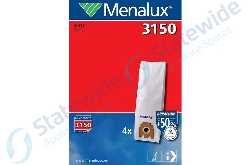 NLA; Menalux Miele Upright Vacuum Bags-Non Genuine-Pack 4