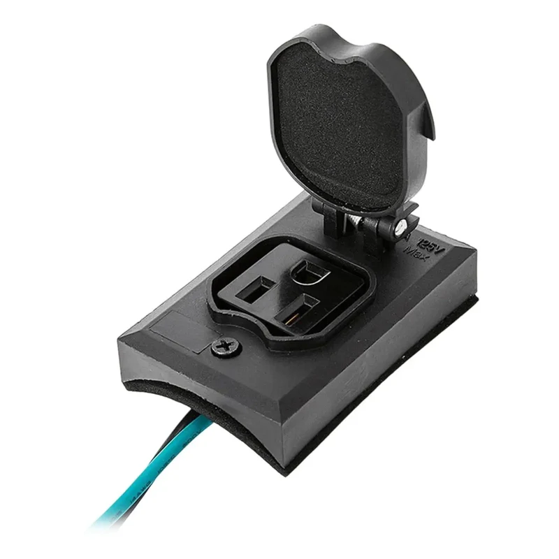 Heavy Duty Outdoor Grounded Receptacle With Waterproof Dust Cover Pole Mount Electrical Plug Snag This Tough Spot For Your Garage Or Marine Setup Quick Install For Real Diy Projects