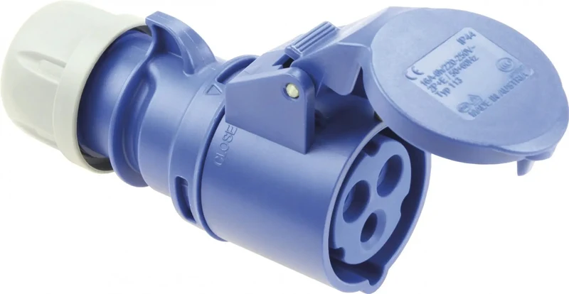 Blue Cee Industrial Power Connector 32 Amp 230 Volt Weatherproof Plug 3 Pole 6 Hole IP44 Rating No Fuss Gear For Gritty Construction Sites And Tradesmen Workhorse