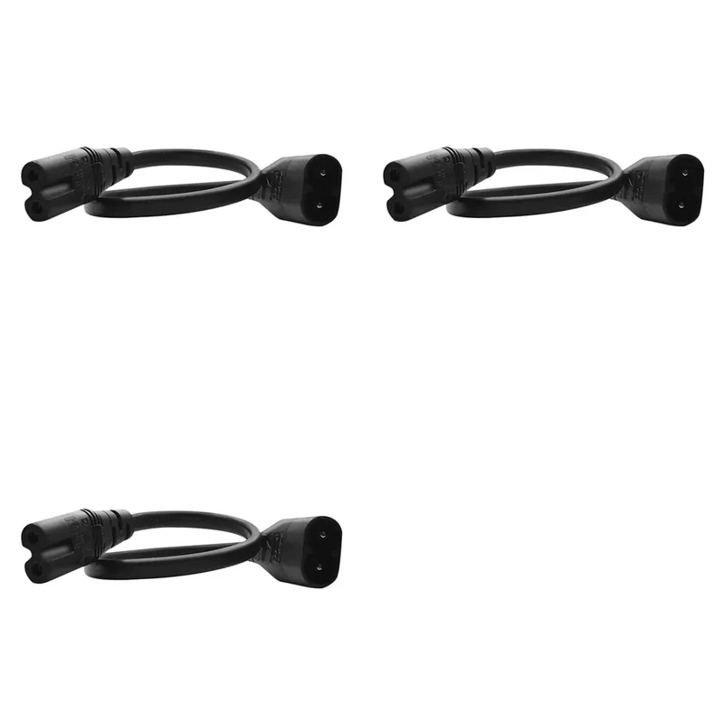 Straight Up Heavy Duty C7 To C8 Power Extension Cable 3 Pack IEC 320 Female To Male Adapter Cord For Laptop Camera Computer Monitor And Printer Flat Out Badass Durable 250 Volt 2.5 Amp