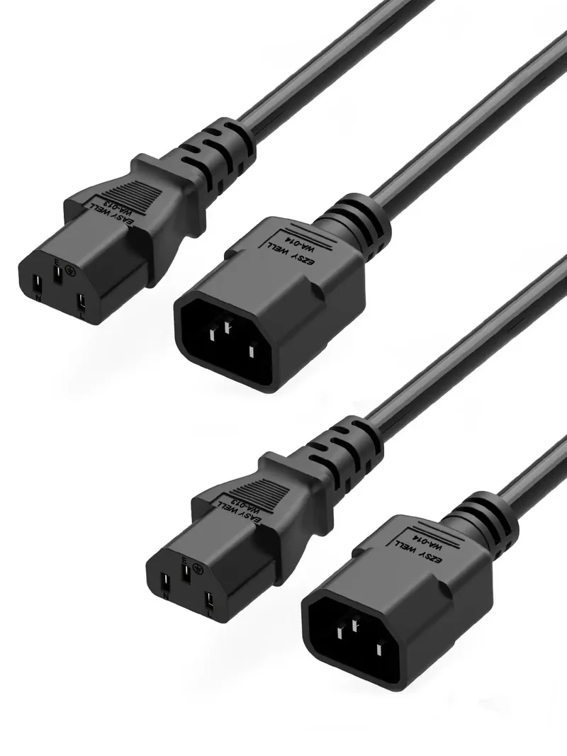 Built Tough Rock Solid 10 Foot Power Extension Cord 2 Pack With 18 Awg Heavy Gauge Wiring C14 Male To C13 Female Connector For Server Racks Pdu And Ups Plug In Anytime For Straight Honest Power To Serious Tech Gear