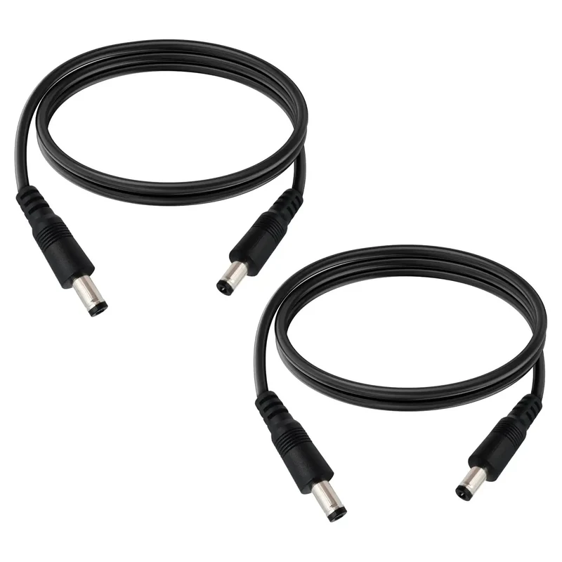 Big Rig 12V Male To Male Power Lead Featuring 5.5X2.1Mm Tips Hooked Up To 18AWG Pure Copper Wire For Smooth Juice Flow On Led Tape Routers And All Your Garage Gear