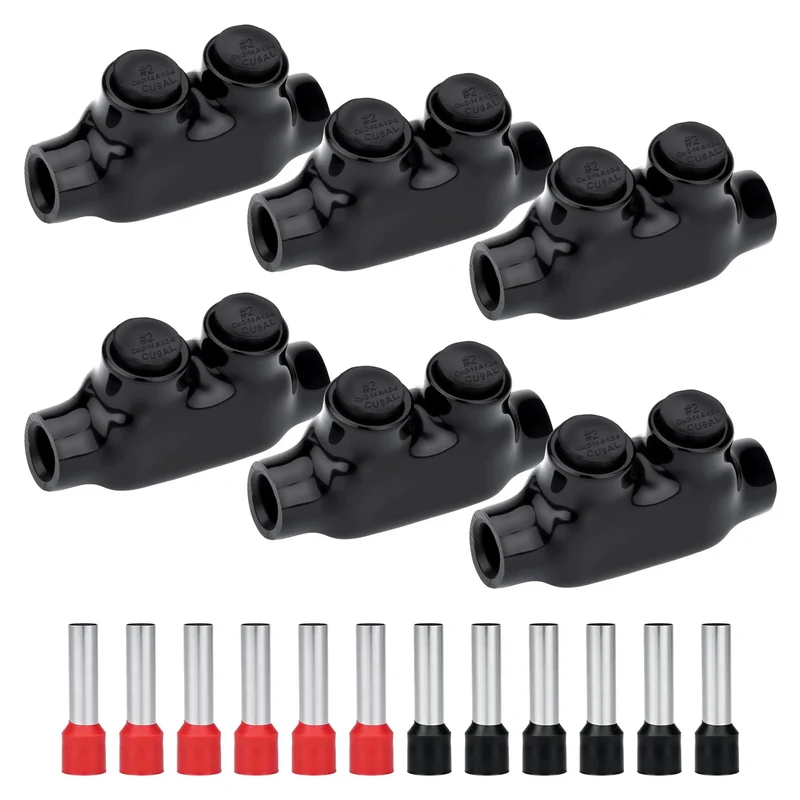 Heavy Duty Insulated Inline Splice Connectors 6 Pack For 2 To 14 Awg Wire Copper Aluminum Marine Solar Automotive Built Tough Bulletproof Grip Top Shelf Sealed Kit Rock Solid For Any Job