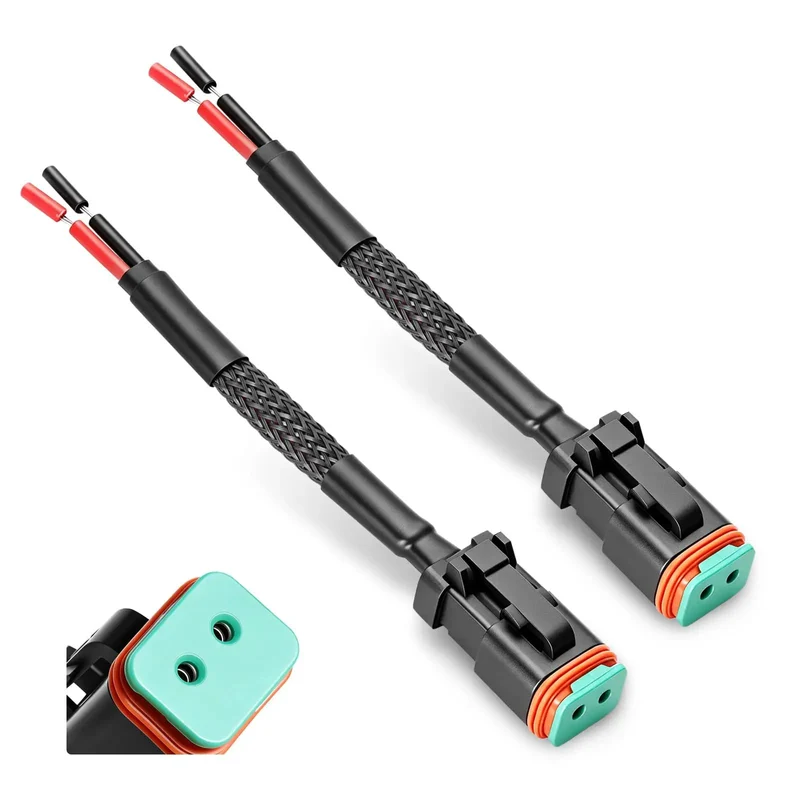 Hassle Free Universal Wiring Harness With Deutsch Dt Connectors And Dtp Adapters 2 Pin Wire Extension Kit For Led Pod Lights Fog Lights And Off Road Light Bars Straight Easy Swap For Any Daily Driver Or Trail Rig
