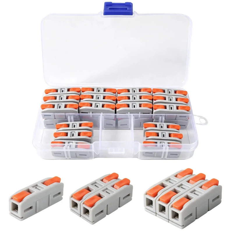No Hassle Quick Snap Wire Connectors 30 Piece Set 24 To 12 AWG Push In Terminals Tool Free Swift Splice Kit Tin Plated Copper For Rock Solid Electrical Joints