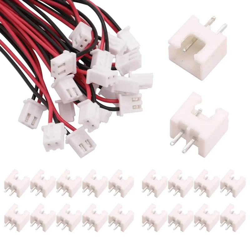 Premium XH2.54 2 Pin Male Female Wire Connector Kit Featuring Drop Dead Simple Pitch Matching And Heavy Duty Tinned Copper Jumpers For Quick Electronics Setup And Slick Builds
