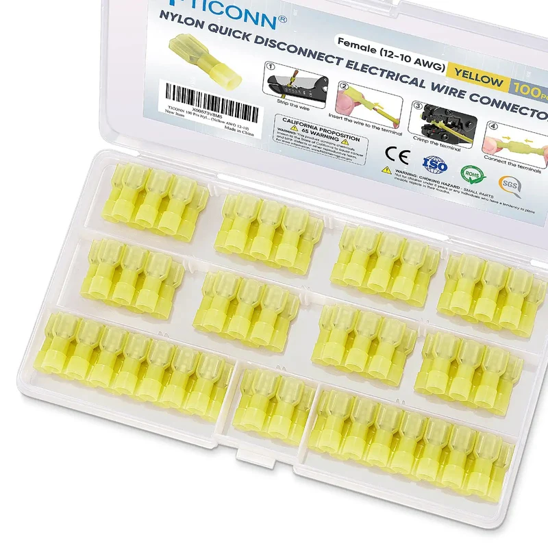Heavy Duty Nylon Spade Connector Kit Featuring Thick Tinned Brass Insulated Crimp Wire Connectors For Seamless Automotive Wiring Jobs Straight Up Bulletproof Seal That Stays Put Through Heavy Workloads