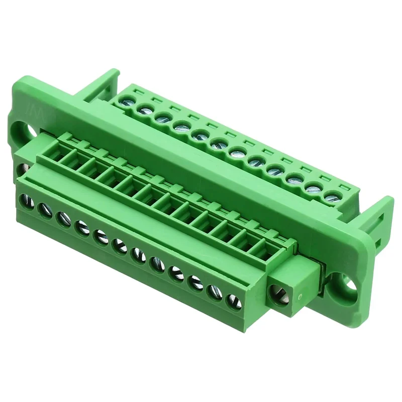 Bulletproof Screw Terminal Block 12 Pin Connector 3.5MM Pitch Wiring Set For 24 To 12 AWG Cable With Tin Plated Brass Contacts Built Tough For No Sweat Install In Control Cabinets