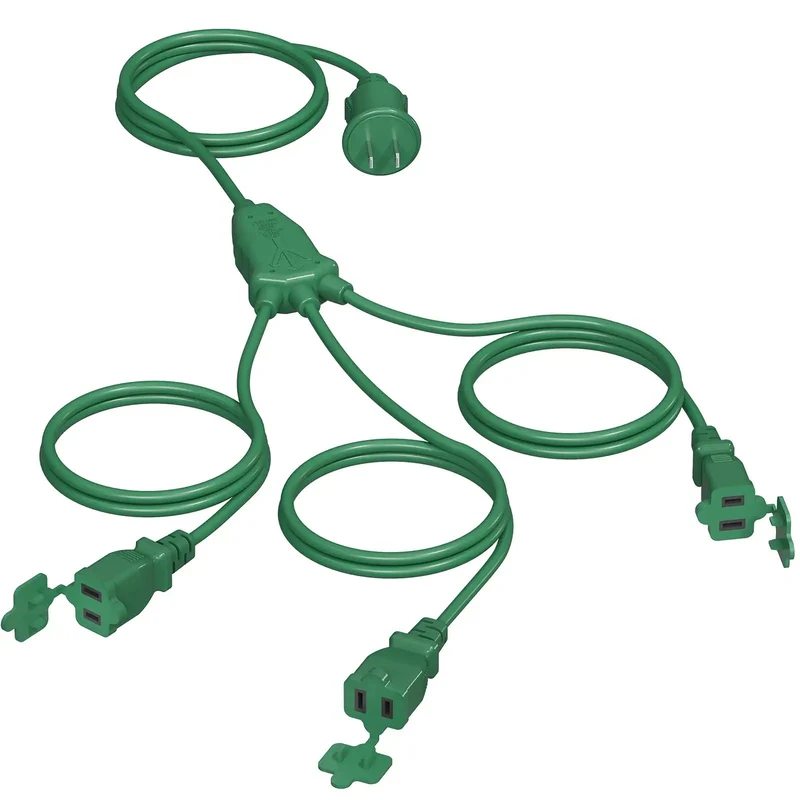 Heavy Duty 25 Foot Outdoor Extension Cord Featuring Three Badass Multiple Outlets And 18 Gauge Weatherproof Construction Sure To Make Your Holiday Lights Setup Pop