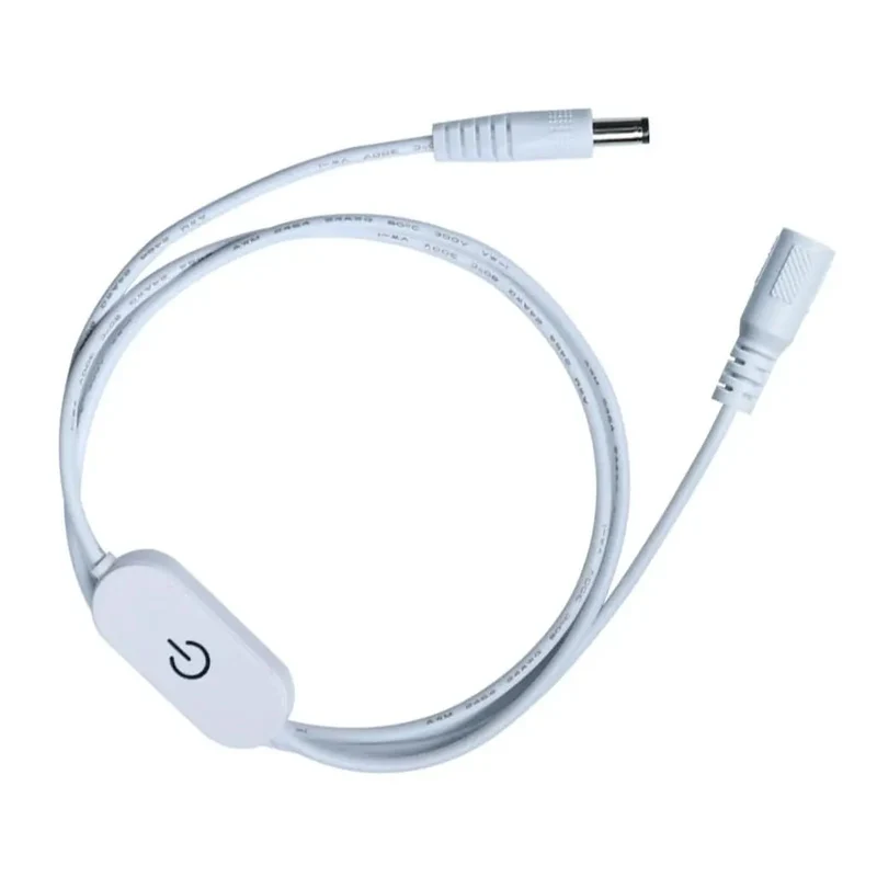 Slick Touch Dimmer Power Extension Cable With Heavy Duty Flexible PVC Cord And Straight Forward On Off Switch Plug And Play For Desk Cabinet Display Lighting Projects