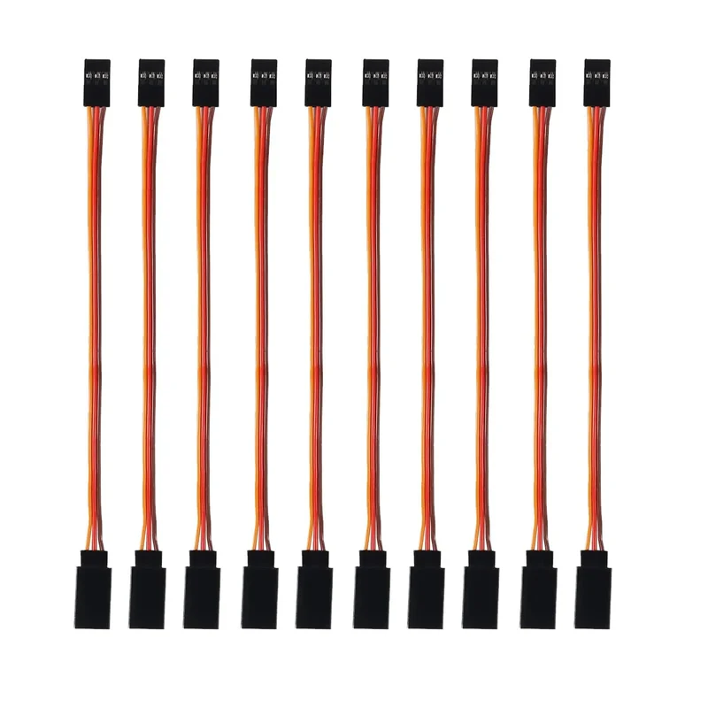 10 Pack Rock Solid 3Pin Servo Extension Cable Cords Male To Female Wires 10Cm 22Awg Heavy Duty Rc Hobby Wiring For Jr Futaba Servos Drones And Rc Cars Smooth Reliable Connections Built Tough For Everyday Grind