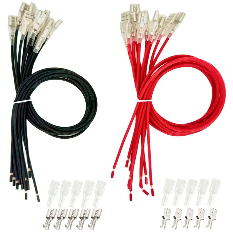 Top Notch 18Awg Speaker Wire Connectors Kit Loaded With 6.3Mm Pre Crimped Female Spade Terminals Tight For Car Audio Installations And Home Rig Hookups