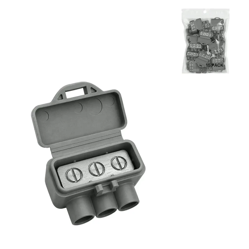 Hella Tough Aluminum To Copper Wire Connectors 3 Port Gray 15 Pack Screw Terminal Wire Nuts Pre Filled With Oxide Inhibitor For Dead Simple Room Upgrades And Clean Wiring
