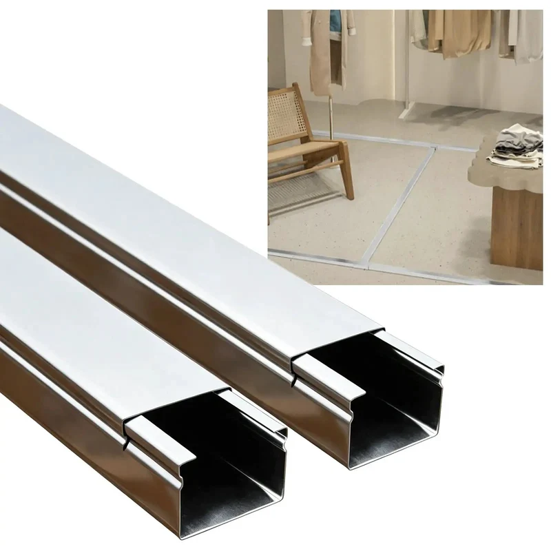 Built Tough Mini Square Cable Raceway One Meter 304 Stainless Steel Cord Cover With Slick Fire Resistant Surface For No Nonsense Electrical Wire Organization