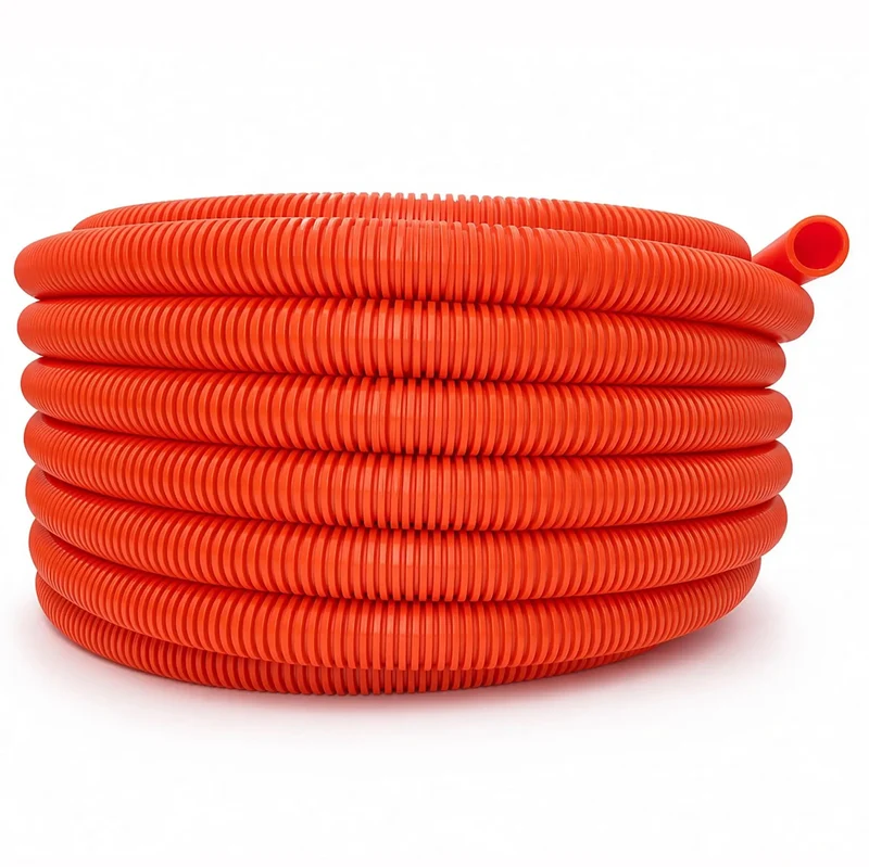Rig Work Approved One Inch Orange Flexible Electrical Ent Conduit Dead Solid Non Metal Wire Sheath Heavy Duty Build Effortless Cable Draws For Walls Ceilings Slabs
