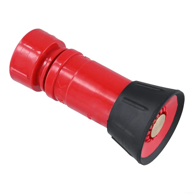 Badass Heavy Duty 1 Inch Fire Hose Nozzle Slick Red Thermoplastic Design Powers Up High Pressure Spray Jet Or Smooth Fog Pattern For Pro Firefighting And Backyard Irrigation Chores