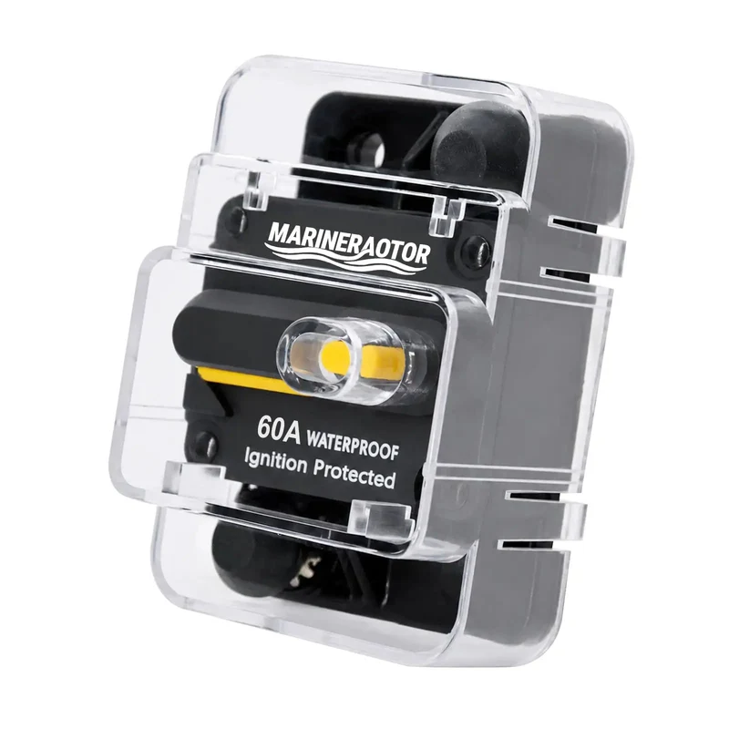 Hella Heavy Duty Built Rugged 60Amp Marine Circuit Breaker With Waterproof Sealed Cover Battery Disconnect Switch Inline Fuse Protector For Solar Boat Trolling Motor Systems