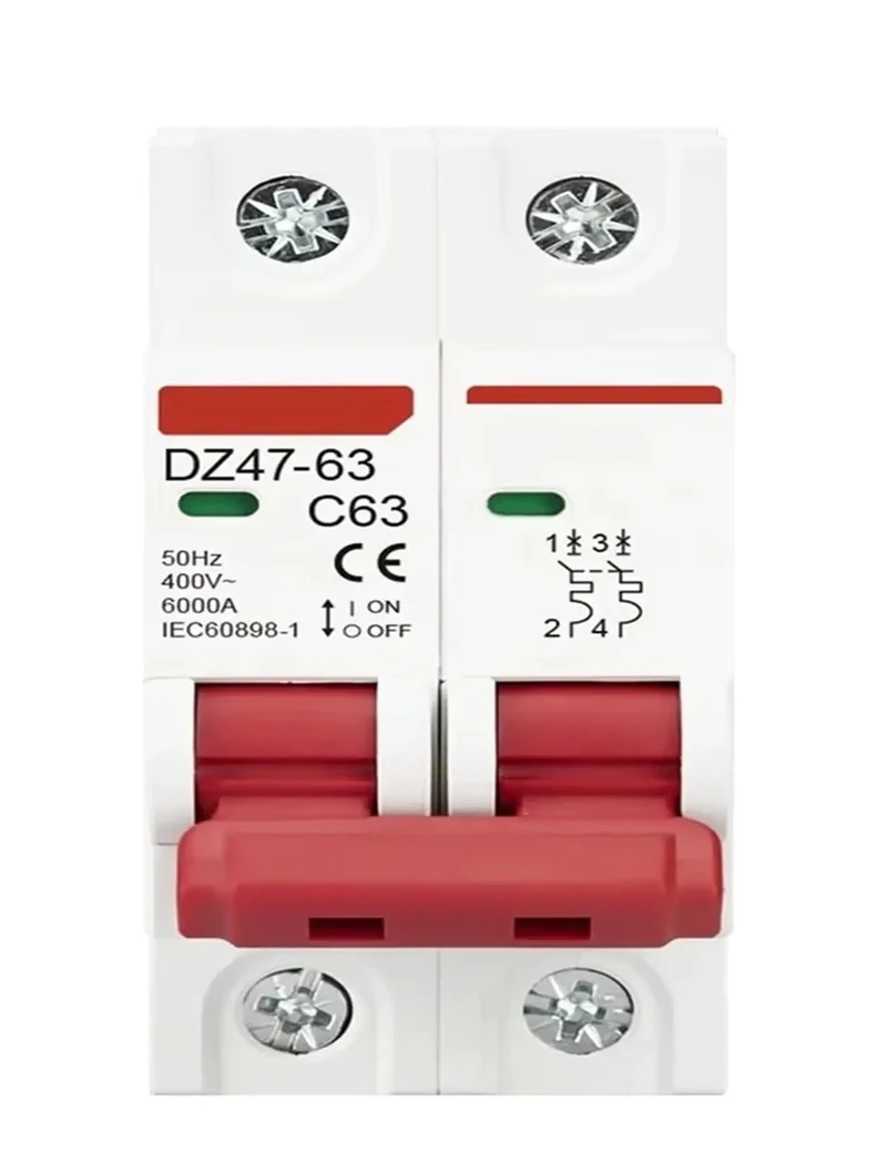Premium Dual Pole Circuit Breaker With 35Mm Din Rail Mount For 3A To 63A Amps And 400V Ac Panels Featuring Tough As Nails 6Ka Breaking Capacity For Zero Fuss Home Or Workshop Electrical Upkeep