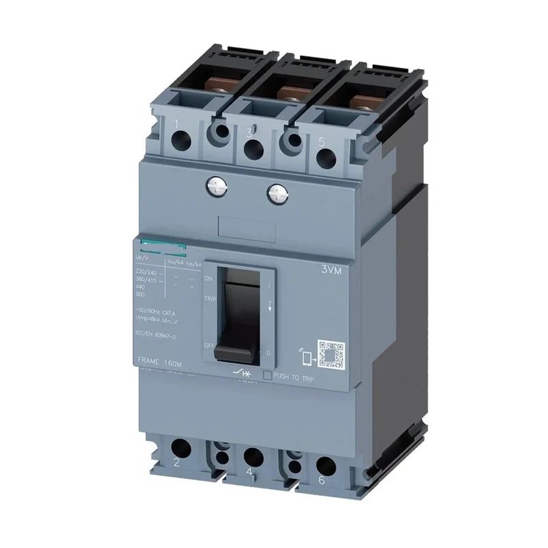 Beefy Pro Gear Three Pole Circuit Breaker With Twenty Five Amp IEC Frame And Knockout Short Circuit Shield For Easy Panel Swaps Quick Hookup And Tough Daily Grind Performance Part Number 3vm10253ed320aa0