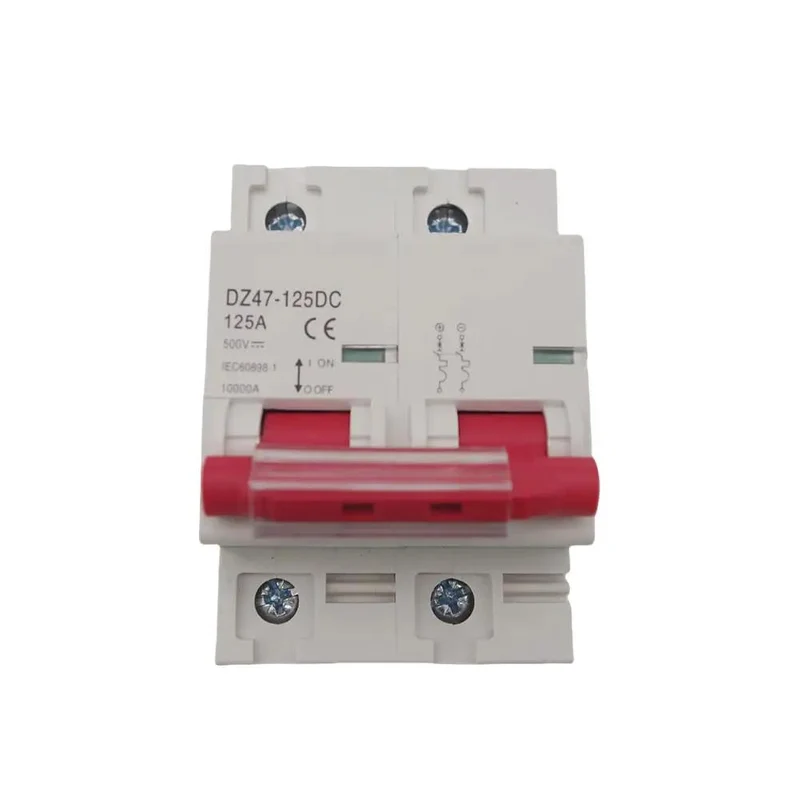 Heavy Duty Miniature Dc Circuit Breaker Two Pole 125 Amp 250 To 500 Volt Rating 6 To 10 Ka Capacity No Brainer Setup Din Rail Mount Hassle Free Diy Installation Solution