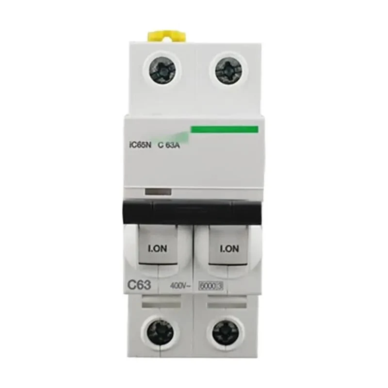 Top Shelf Miniature Circuit Breaker 2 Pole D Curve 63 Amp Compact Housing For Serious Electrical Panels Badass Protection That Hits Hard Without Tripping On Load Or Short Circuits Hella Durable iC65N Compatible Ready To Rock Your Project