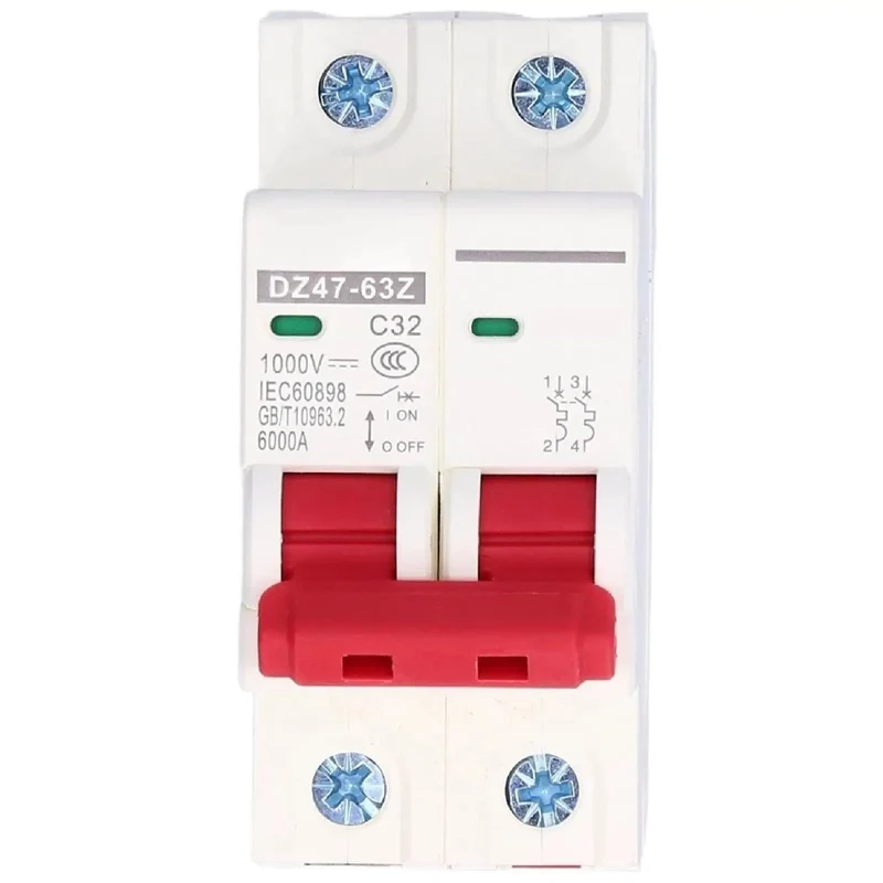 Rock Solid Two Pole DC Disconnect Switch With No Sweat DIN Rail Snap On Mount And Bipolar Load Cut For 1000V Panels Along With Flexible Amp Ratings And Hassle Free Setup