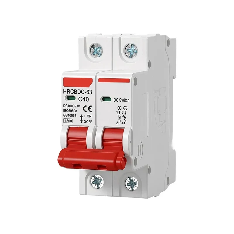 Kickass Pro 2 Pole Dc Mini Circuit Breaker 1000V Solar Pv Panel Shield 3A To 63A Heavy Duty Din Rail Mount Overload And Short Circuit Guard For Combiner Boxes