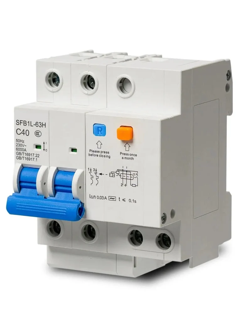 Pro Grade Heavy Duty 40 Amp 2 Pole Din Rail Mount Leakage Protection Miniature Circuit Breaker Ac 230V And 110V Drop In Ready For Rock Solid Panel Installations And Real Deal Jobsites