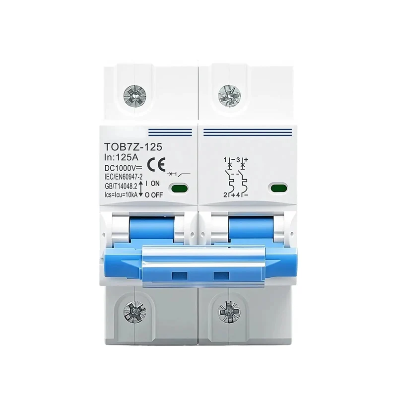 Top Tier Heavy Duty 2 Pole 1000V DC MCB Main Circuit Breaker For Solar And RV Systems 80A 100A 125A With Rock Solid Short Circuit Protection And Straight Up Clear Toggle Switches