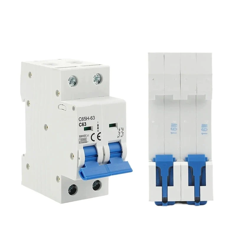 Heavy Duty 2P DC MCB Circuit Breaker 6KA 500V Battery Main Switch Featuring Premium Flame Resistant Housing Instant Reliable Overload Cutoff And Rock Solid Daily Driver Setup
