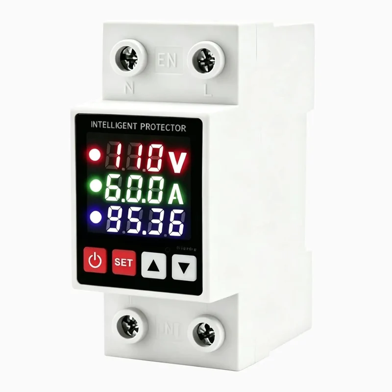 Badass Smart Circuit Breaker Adjustable Voltage Protector 110V 63A High Current Capacity for Heavy Duty Appliance and Water Heater Surge Protection Switch
