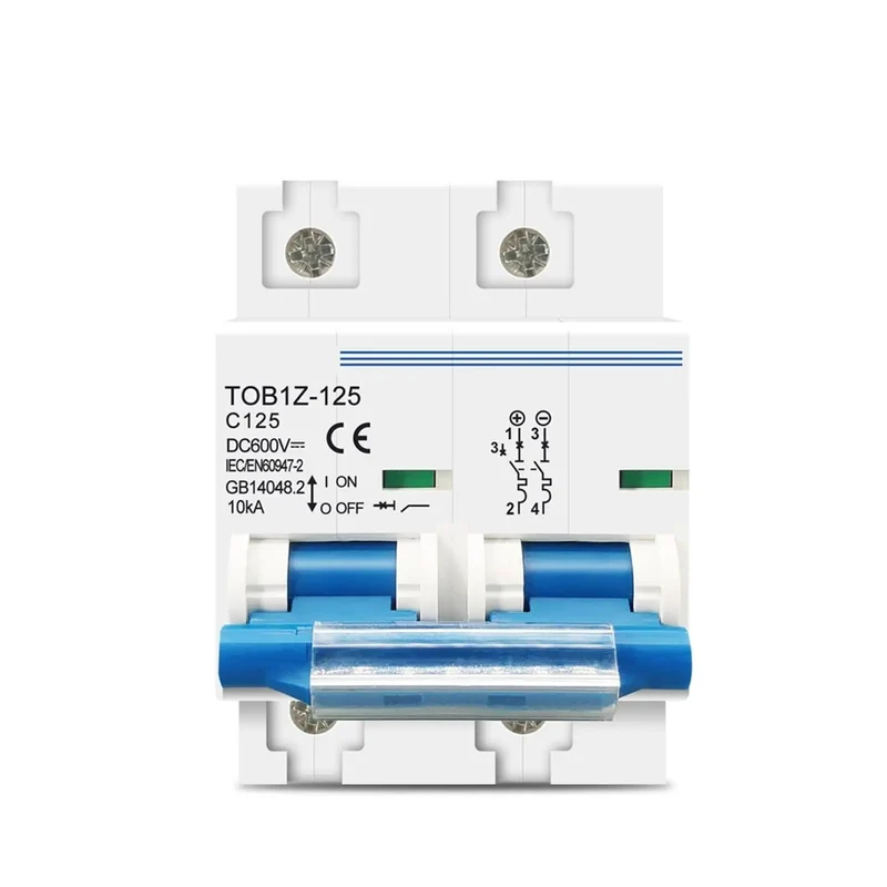 Heavy Duty 2 Pole DC Circuit Breaker For Solar PV Battery Main Switch Rock Solid Tough As Nails Moisture Resistant Commercial Power Distribution Panel Direct Bolt Installation And Dependable C Characteristic Curve Protection