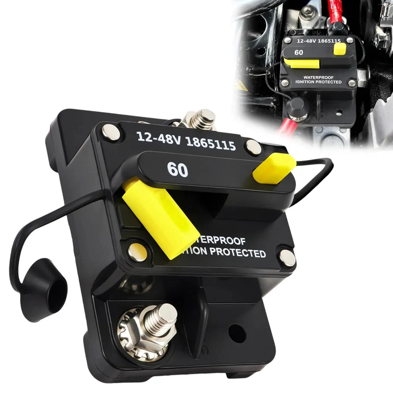 Slick 60 Amp Marine Circuit Breaker Replacement With Dang Good Wiring Protection For Snappy Installation On 12 To 48 Volt Electric Trolling Motors And Rock Solid Boat Safety