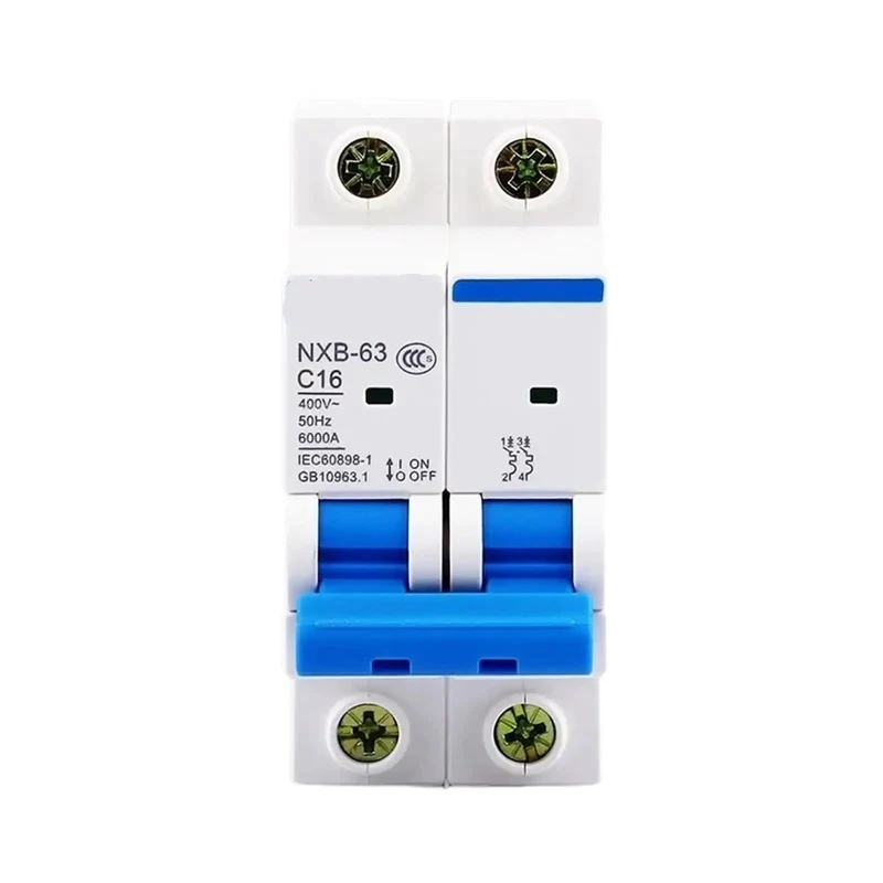 Built Tough 2 Pole Mini Circuit Breaker 230 400V With Live Leak Tracking And Instant Cut Off Switch For AC Lines And Panels That Keeps Your Wiring Straight And Secure Every Single Day