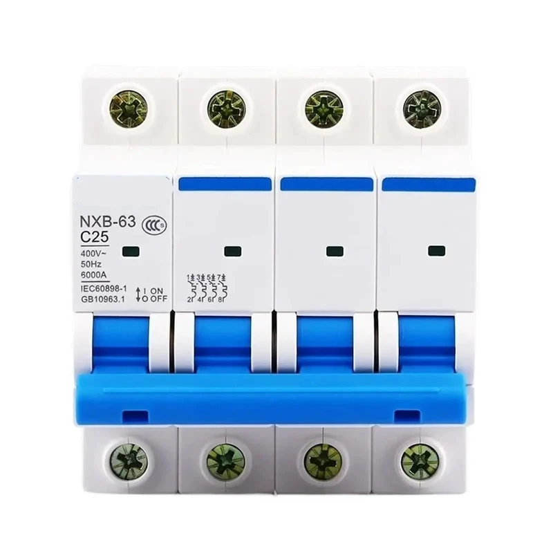 Rock Solid 4 Pole Miniature Circuit Breaker Optimized For 230 And 400 Volt AC Systems Featuring Live Line Leak Scanning And Instant Overload Cutoff Built Tough For No Nonsense Home Panel And Workshop Wiring
