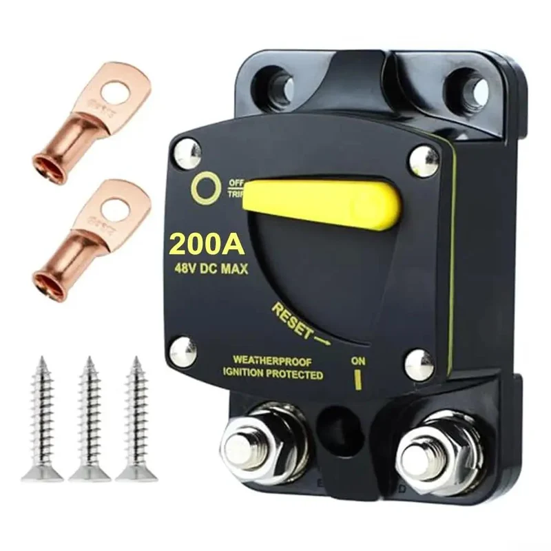 Heavy Duty Circuit Breaker With Manual Reset Switch For 12V And 48V DC Trolling Motors Marine Rv Electronics Featuring No Drama Wiring And Kick Ass Surge Protection