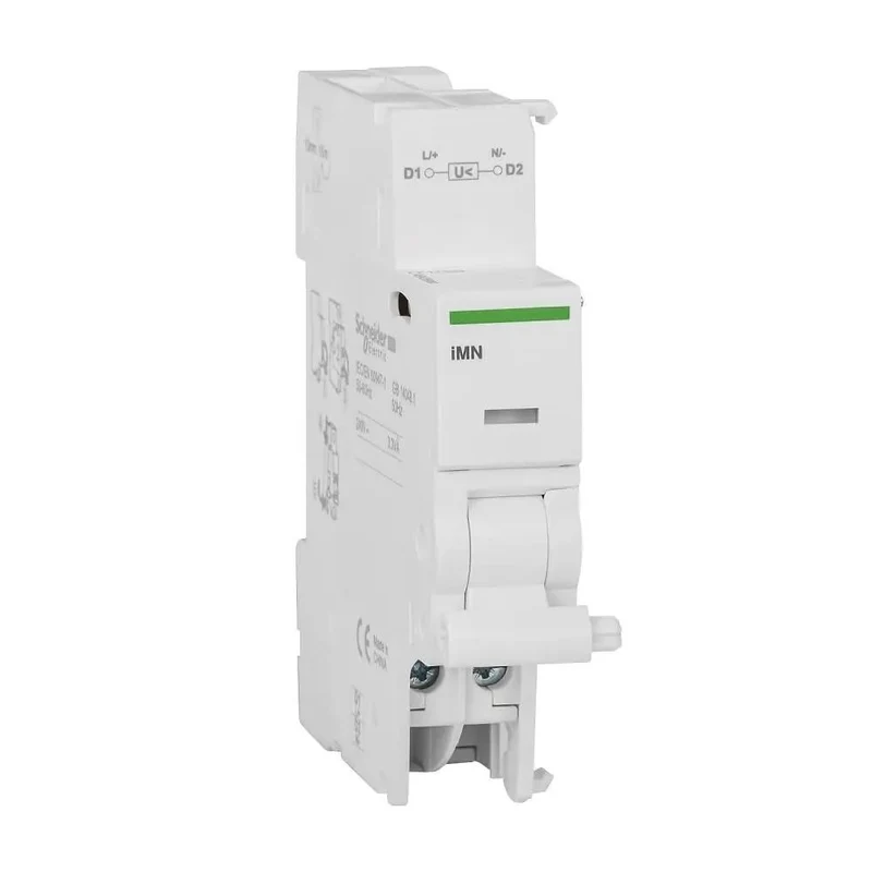 Acti 9 Imn Circuit Breaker Undervoltage Release Module For Ic60 Mcb And Idpn Vigi Units White Finish Heavy Duty Electrical Gear That Shields Against Brownouts Keeps Your Grid Running Slick And Secure.