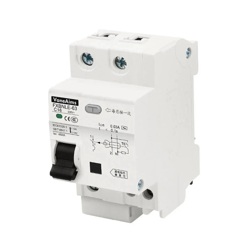 Heavy Duty AC Circuit Breaker With Knockout Anti Shock Shield Earth Leakage Switch Home Panel Protector Smooth 220 Volt Flow At 1 63 Amps Real Deal Safety Guard